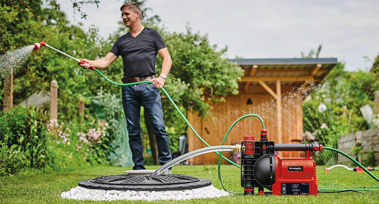 man using a water work