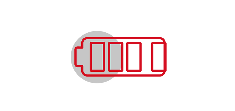 A symbol with battery status